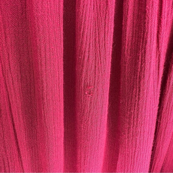 Free People Te Amo Red Floral Embroidered Dress Boho Flare Sleeve Flowy Small - Picture 9 of 16